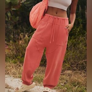 FREE PEOPLE FOUNDATION HAREM JOGGERS SMALL MEDIUM CHERRY BLOSSOM